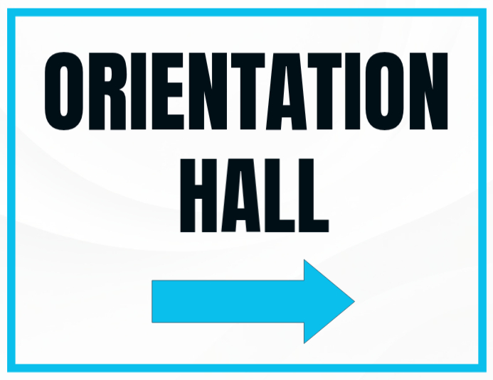 Plantilla de White Professional Orientation Hall Directional Sign ...