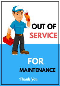White Professional Out Of Service  A4 template