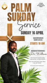 White Palm Sunday Service Instagram Story Template