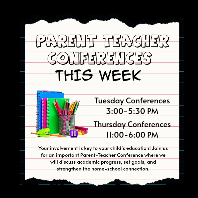 White Professional Parent Teacher Conferences Instagram Post Template ...