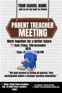 White Professional Parent Treacher Meeting  Pinterest Graphic template