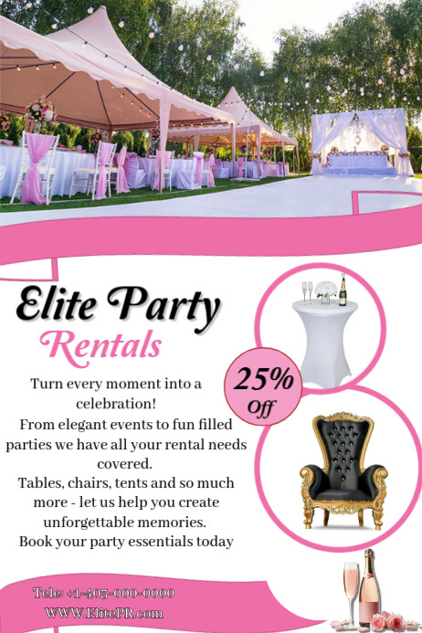 Copy Of White Party Supplies Rental Poster Poster White Party Supplies Rental Post Design Template Screen 