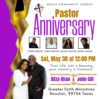 White Professional Pastor Anniversary Instagram Post Instagram-Beitrag template