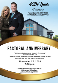 White Pastoral Anniversary A4 Template