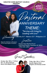 White Professional Pastoral Anniversary Celebration Tabloid template