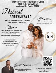 Biały Pastoral Anniversary Celebration Pamflet Template