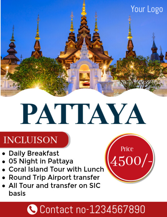 White Professional Pattaya Flyer Flyer (us Letter) template