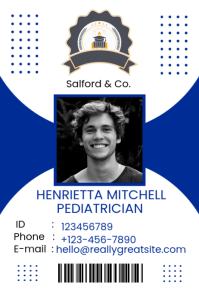 สีขาว Pediatrician Business Card Poster Template