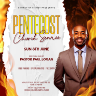 White Professional Pentecost Church Service Instagram Post template