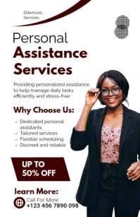 White Professional Personal Assistance Tabloid template
