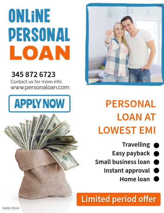 White Professional Personal Loan Flyer (us Letter) Template PosterMyWall