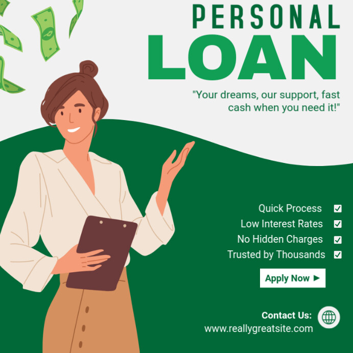 White Professional Personal Loan Instagram Post template
