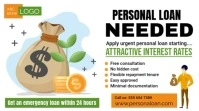 White Professional Personal Loan Needed Digital Display (16:9) template