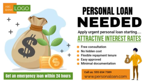 White Professional Personal Loan Needed Digital Display (16:9) template