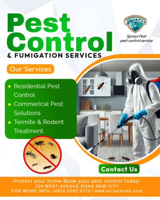 White Professional Pest Insect Control Home And Office Fumigation Extermination Disinfection Service Instagram Portrait template