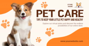 White Professional Pet Care Facebook Shared I template
