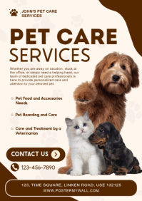 White Professional Pet Care Services A3 template