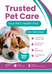 White Professional Pet Care Services  A4 template