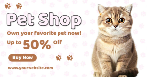 Hvid Pet Shop Promotion Obraz udostępniany na Facebooku Template