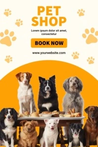 White Professional Pet Shop Poster template