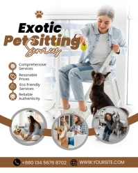 White Professional Pet Sitting Instagram Portrait template