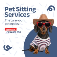 White Professional Pet Sitting Services Instagram Post template