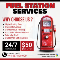 White Professional Petrol Station Services Instagram Post template