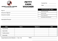 White Professional Petty Cash Voucher A6 template