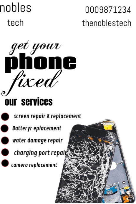 White Professional Phone  Poster Plakkaat template