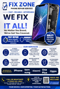 White Professional Phone Repair Services Poster template