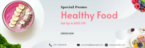 White Professional Pink Modern Healthy Food E ส่วนหัวอีเมล template