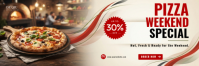 สีขาว Pizza Promotion Twitter-header Template