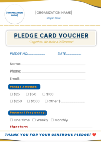 Hvid Pledge Card Voucher A6 Template