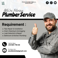 White Plumber Service Hiring Instagram Plasing Template