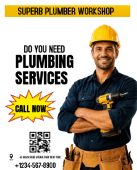 White Plumbing Services Instagram Portrait Template