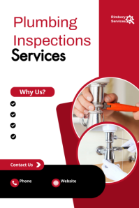 Белый Plumbing Services Poster Template