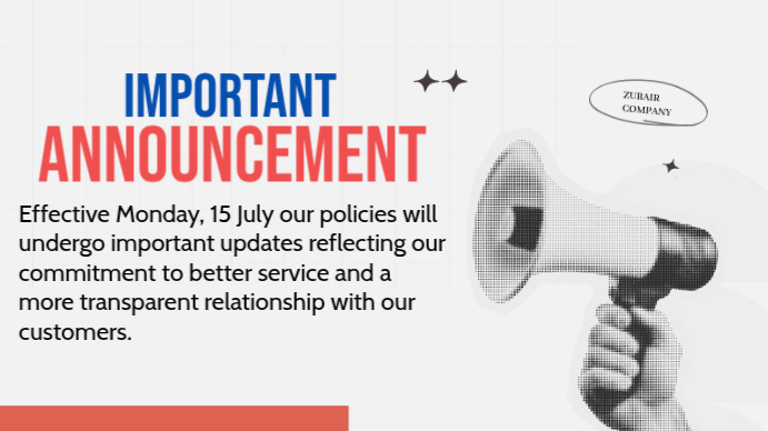 Copy of White Professional Policy Update Announcement Digital Display ...