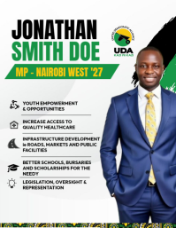 White Professional Political Campaign Flyer Ulotka (US Letter) template