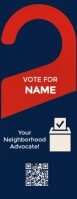 White Professional Political Door Hanger Template – Red & Blue Campaign Design Door Hanger