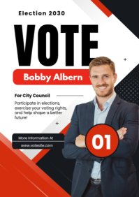 White Professional Political Election A2 template