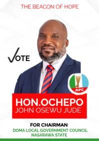 White Professional Politics Campaign Poster Template A5