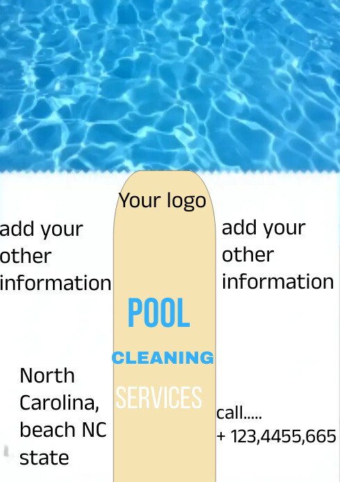 Copy of White Professional Pool Cleaning Services A4 | PosterMyWall
