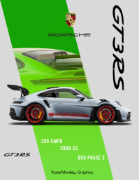 White Professional Porsche 911 Gt3 Rs Poster Flyer (us Letter) template