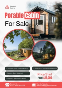 White Professional Portable Cabin For Sale Advertisement Template A3