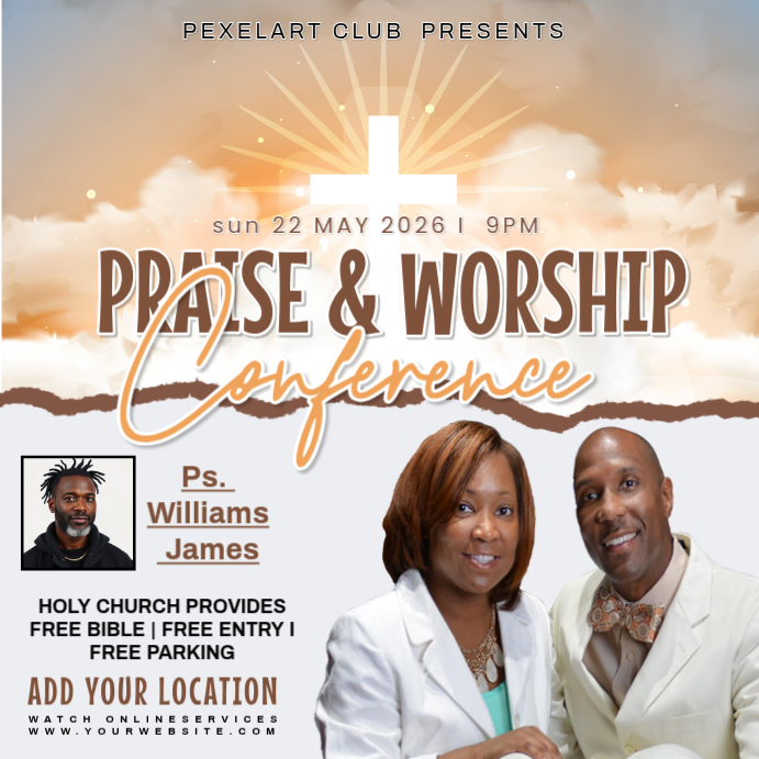 White Professional Praise and Worship Conference Instagram Post ...