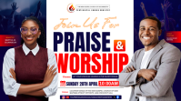 White Professional Praise and Worship Event Presentation Præsentation (16:9) template