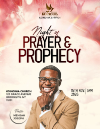White Professional Prayer and Prophecy Event Flyer template