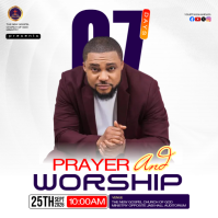 White Prayer and Worship Event Квадрат Template