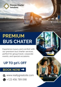 White Professional Premium Bus Charter A3 template
