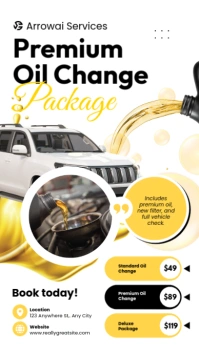 White Professional Premium Oil Change Instagram Story Instagram Story template